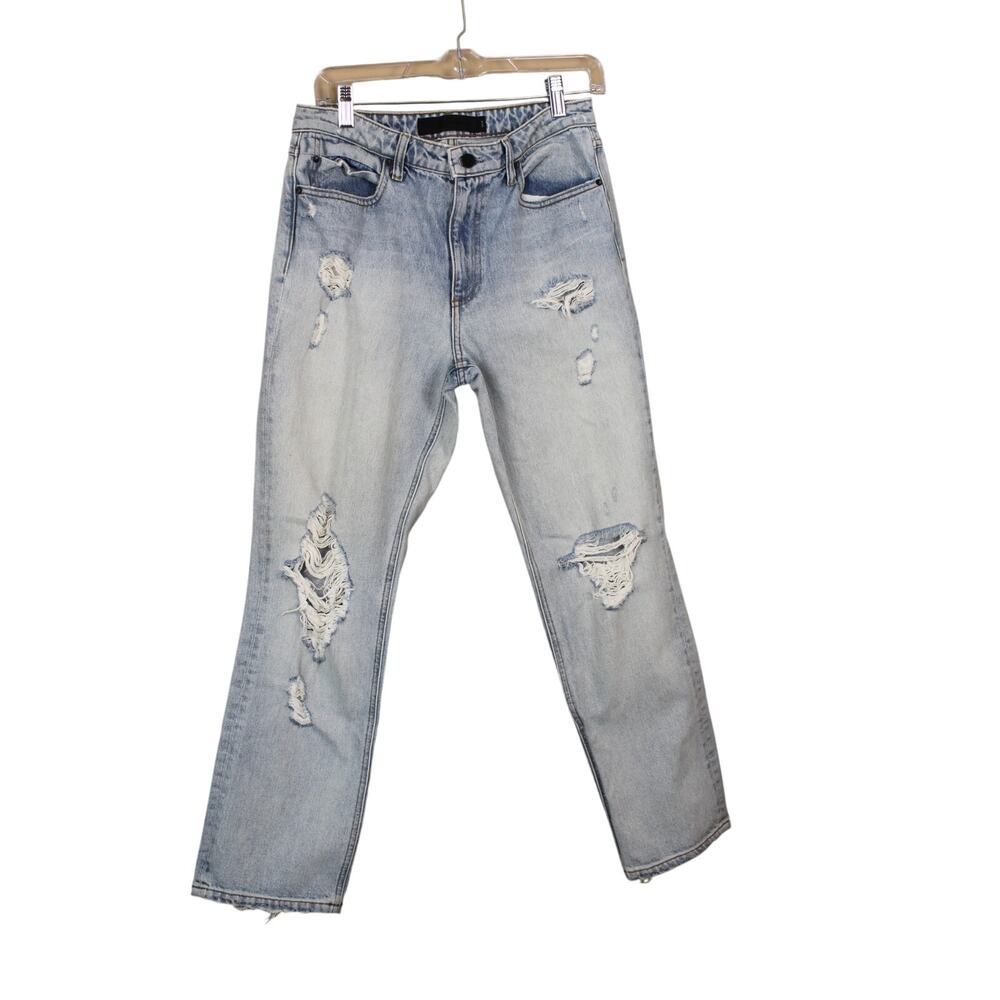 Alexander Wang X Cult Light Blue‎ Wash Distressed High Rise Denim Jeans Size 29